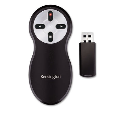 Kensington® Wireless Presenter With Red Laser, Class 2, 65 Ft Range, Black-silver freeshipping - TVN Wholesale